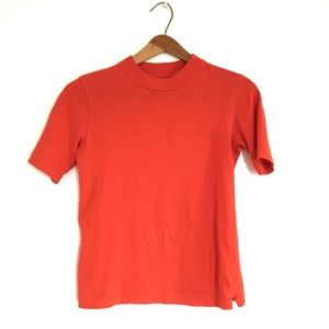 Everlane Cotton Mockneck Tee in Red XXS